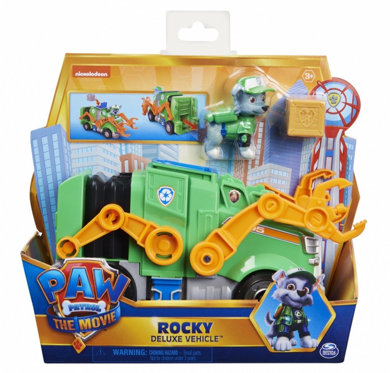 Komplekts Spin Master Paw Patrol The Movie Rocky Deluxe Vehicle