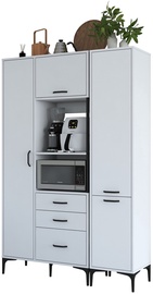 Многофункциональный кухонный шкаф Kalune Design, белый, 130 см x 40 см x 198.6 см
