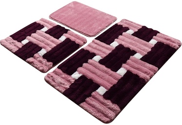 Vannasistabas paklājiņu komplekts Foutastic Piazza 359CHL1622, violeta, 100 cm x 60 cm