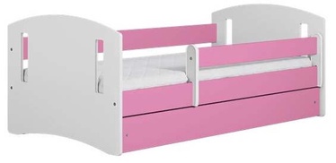 Vaikiška lova viengulė Kocot Kids Classic 2, balta/rožinė, 144 x 90 cm