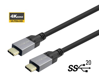 Kabelis Vivolink Pro USB Type-C, USB Type-C, 1 m, juoda