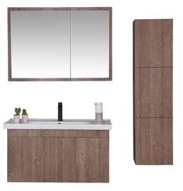 Vannitoa mööblikomplekt Kalune Design Bryce 100, pruun, 47 cm x 98 cm x 50 cm