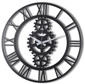 Pulkstenis Wallity Gear, melna, metāls, 50 cm x 50 cm, 50 cm