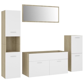 Vannitoa mööblikomplekt VLX 3070933, valge/tamm, 38.5 x 90 cm x 46 cm