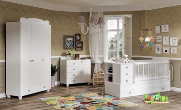 Guļamistabas mēbeļu komplekts Kalune Design Pearl, bērnistabu, balta