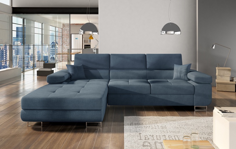 Stūra dīvāns Armando Omega 86, tumši zila, kreisais, 205 x 280 cm x 90 cm