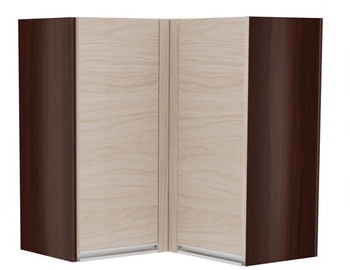 Верхний кухонный шкаф Bodzio Sandi KSSNG-LA/P/OR, бежевый/ореховый, 650 мм x 650 мм x 720 мм