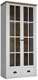Шкаф-витрина Gala Meble Provence W2S, белый/сосновый, 43 см x 90 см x 198 см