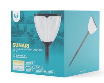 Лампа на солнечных батареях Forever Sunari FLS-98, IP44, черный