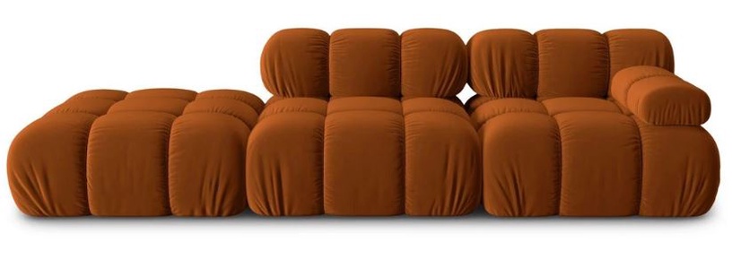 Mooduldiivan Micadoni Home Bellis Velvet, oranž, vasak, 282 x 94 cm x 63 cm