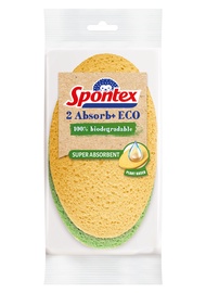 Puhastuskäsn Spontex Absorb+, roheline, 2 tk