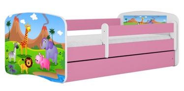 Vaikiška lova viengulė Kocot Kids Babydreams Safari, rožinė, 184 x 90 cm, su patalynės dėže