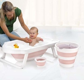 Bērnu vanniņa Foutastic Baby Bathtub Set KVTS1 967FRM1110, balta/rozā, 82 cm