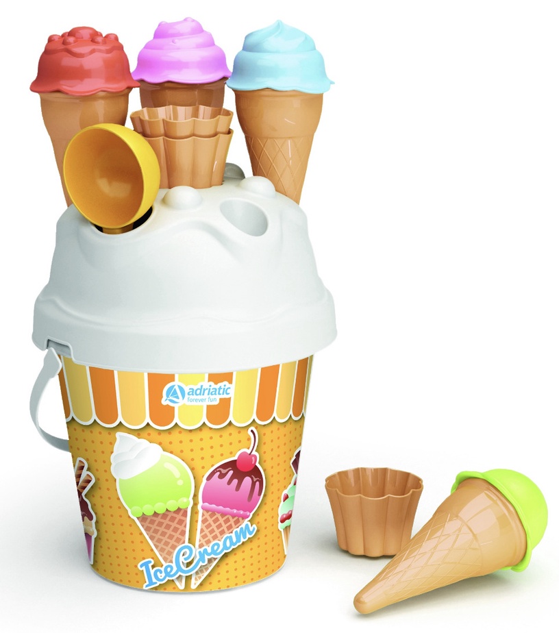 Набор игрушек для песочницы Adriatic Ice Cream Bucket 1112, многоцветный, 90 мм x 90 мм