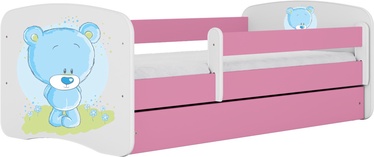 Bērnu gulta vienvietīga Kocot Kids Babydreams Teddybear, rozā, 144 x 80 cm, ar nodalījumu gultas veļai