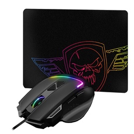 Spēļu pele Spirit Of Gamer PRO-M3 RGB + Mouse Pad, melna
