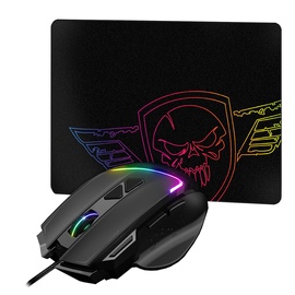 Žaidimų pelė Spirit Of Gamer PRO-M3 RGB + Mouse Pad, juoda