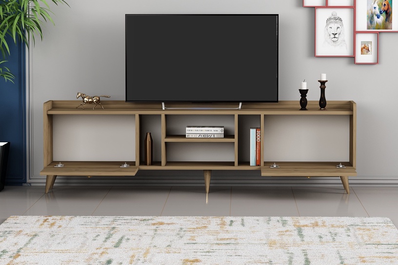 TV-laud Kalune Design Rudy v2, pähklipuu, 35 cm x 180 cm x 55 cm