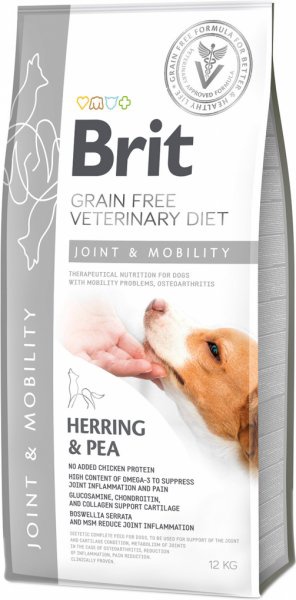 Sausā suņu barība Brit GF Veterinary Diets Joint & Mobility, zivs, 12 kg