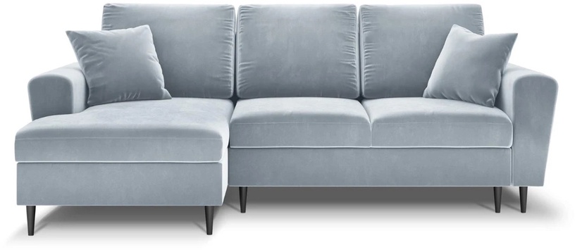 Stūra dīvāns Micadoni Home Moghan Velvet 4 Seats, gaiši zila, kreisais, 241 x 145 cm x 88 cm