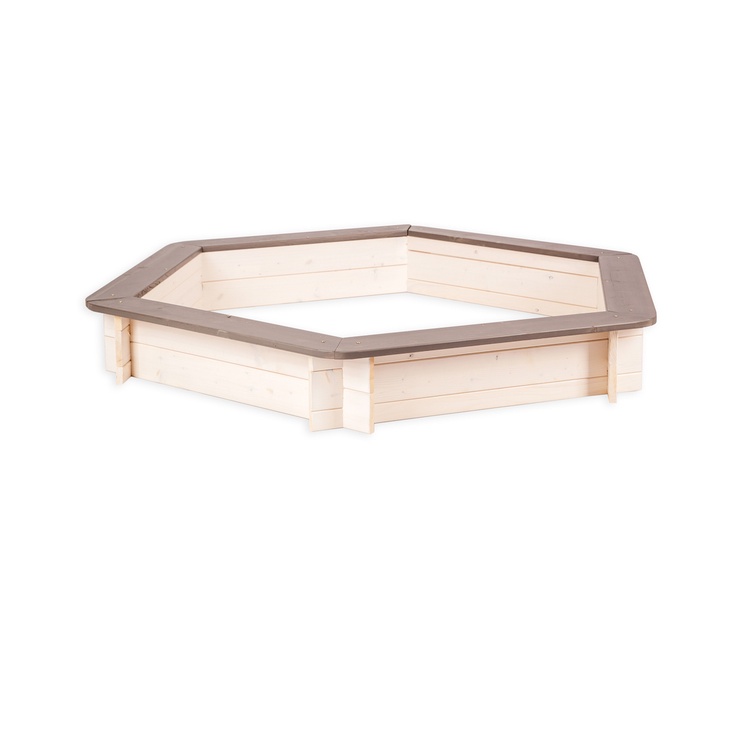 Песочница Folkland Timber, 130 x 130 см, с крышкой, коричневый/белый