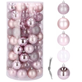 Ziemassvētku eglītes rotaļlieta Springos 10717495, rozā, 60 mm, 100 gab.