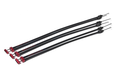 Rezerves daļas velosipēdam SaltPlus DUAL GYRO CABLE BLACK, metālu sakausējums/teflons, melna/sarkana
