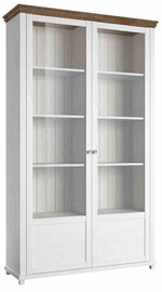 Шкаф-витрина Helvetia Evora 13, белый, 126 см x 42 см x 200 см