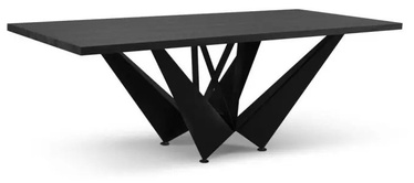 Pusdienu galds Micadoni Home Lottie, melna, 180 cm x 100 cm x 75 cm