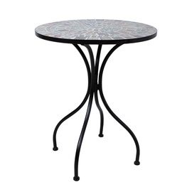 Lauko stalas Home4you Checker, juodas/įvairių spalvų, 60 cm x 60 cm x 73.5 cm