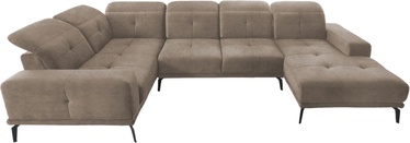 Stūra dīvāns Neviro Loco 20, gaiši brūna, kreisais, 201 x 350 cm x 77 cm