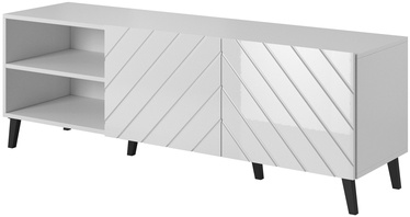 TV-laud Cama Meble Abeto Glossy, valge, 42 cm x 150 cm x 52 cm
