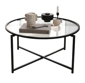 Kafijas galdiņš Kalune Design Sun S403, melna, 830 mm x 830 mm x 400 mm
