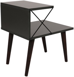 Ночной столик Kalune Design Cross 854KLN3305, антрацитовый, 40 x 50 см x 55 см