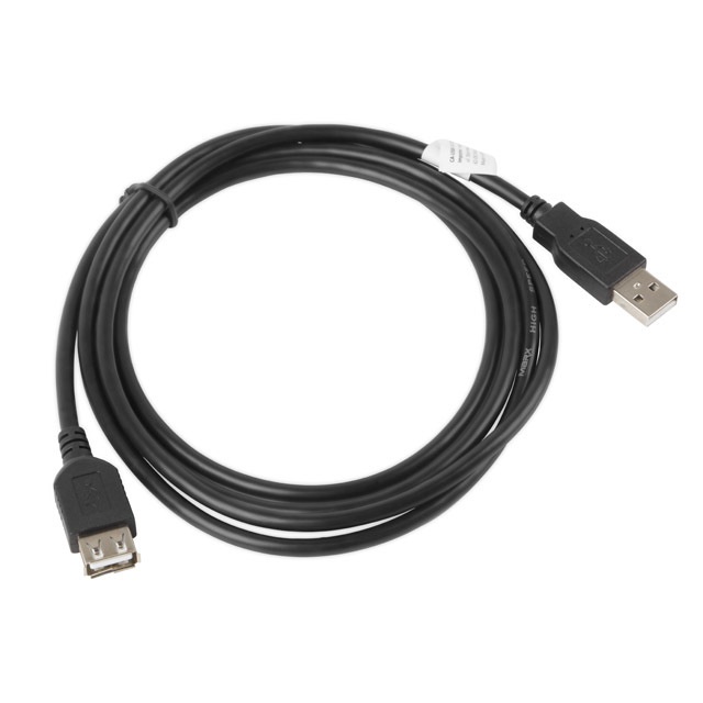 Laidas Lanberg USB to USB USB 2.0 A male, USB 2.0 A female, 1.8 m, juoda