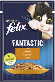 Šlapias kačių maistas Felix Fantastic, vištiena, 0.85 kg