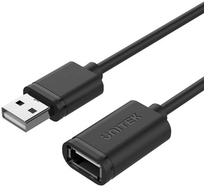 Kabelis Unitek USB 2.0 Extension USB 2.0 male, USB 2.0 female, 2 m, melna