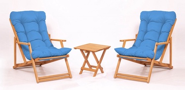 Lauko baldų komplektas Kalune Design MY007, mėlynas/rudas, 1-2 vietų