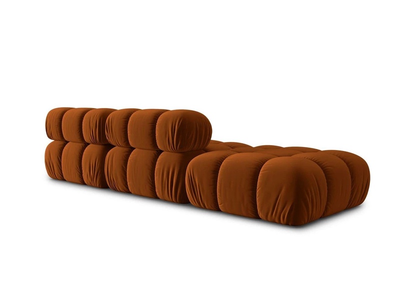 Mooduldiivan Micadoni Home Bellis Velvet, oranž, vasak, 282 x 94 cm x 63 cm