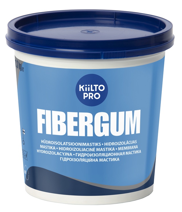 Hidroizolācija mitrām telpām Kiilto Fibergum, 1.3 kg
