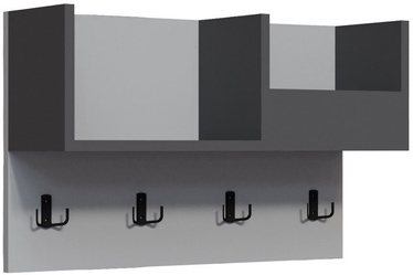 Настенная полка Kalune Design Sameul 875ZNA4723, белый/антрацитовый, 23.8 см x 72 см x 44.6 см