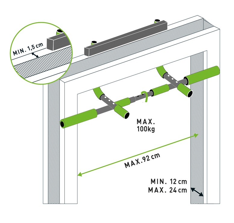 Перекладина для подтягиваний Schildkrot Fitness Multifunction Door Rack, 95 см