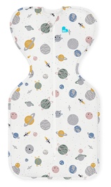 Beebi magamiskott Love To Dream Swaddle UP Planets, valge/mitmevärviline, 64 cm x 32.5 cm