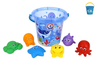 Smilšu kastes rotaļlietu komplekts LEAN Toys Sand Playset, daudzkrāsaina, 7 gab.