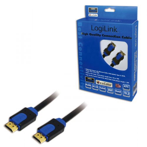 Laidas Logilink HDMI to HDMI HDMI-A 19 pin male, HDMI-A 19 pin male, 15 m, juoda