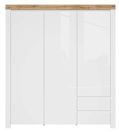 Гардероб Holten S440-SZF3D2S/A-BI/DWO/BIP, белый/дубовый, 180.5 см x 56.5 см x 203.5 см