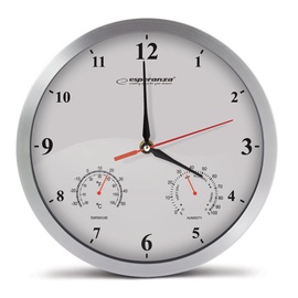 Sienas kvarca pulkstenis Esperanza, balta, alumīnijs, 30 cm