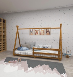 Кровать одноместная Kalune Design Panda, 90 x 190 cm, дубовый, с решеткой