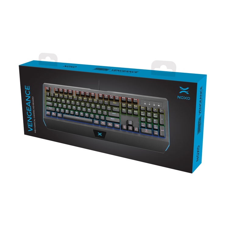 Klaviatūra NOXO Vengeance KY-MK28 Blue EN, zila/melna