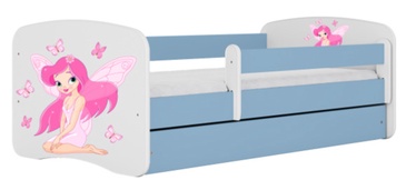 Vaikiška lova viengulė Kocot Kids Babydreams Fairy With Butterflies, mėlyna, 184 x 90 cm, su patalynės dėže